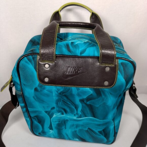 Nike Tote Bag Blue Abstract Print Padded Shoulder Strap Trippy Swirl Travel - Picture 4 of 16